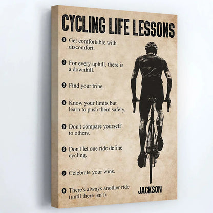 Personalized Cycling Life Lessons Poster / Canvas - Custom Gift For Cycling Lovers