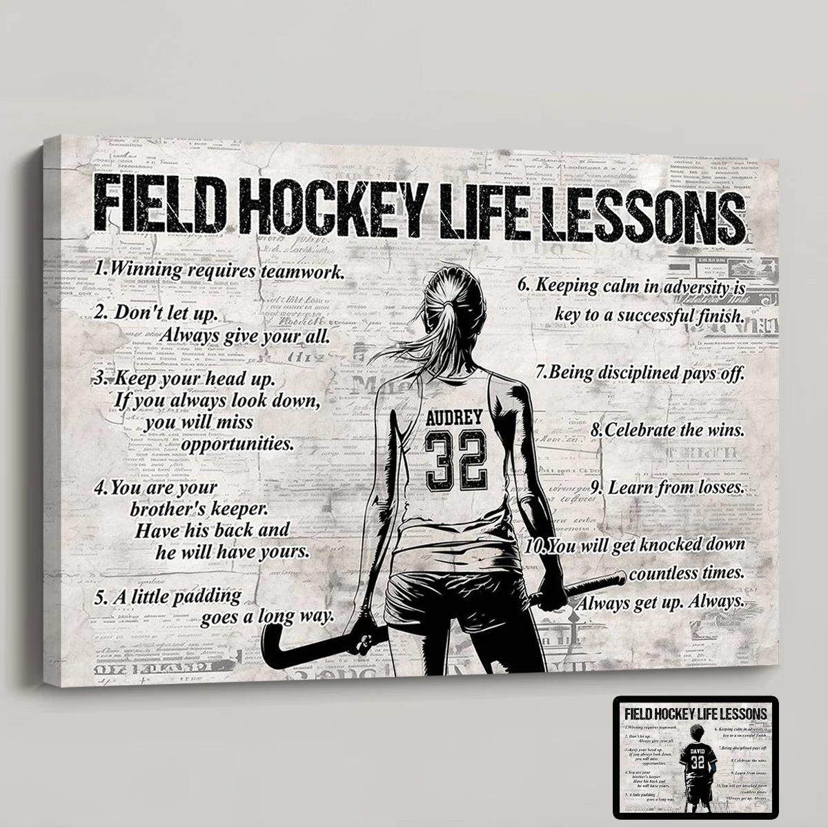Personalized Field Hockey Life Lessons Poster / Canvas - Gift For Field Hockey Lovers & Players