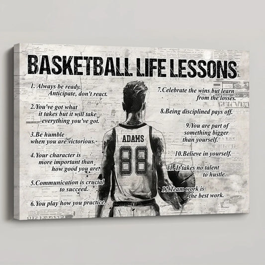 Basketball Life Lessons - Personalized Custom Poster / Canvas