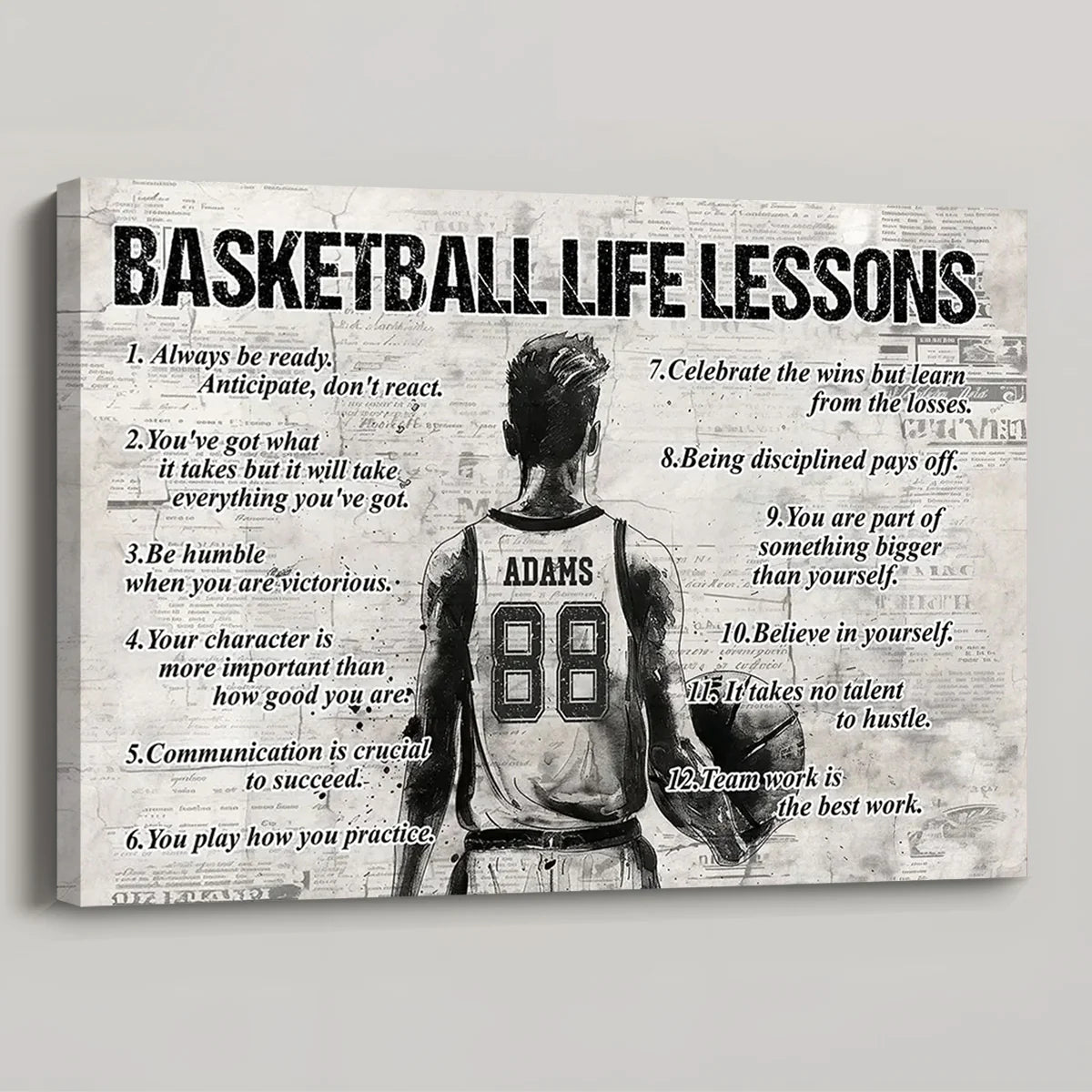 Basketball Life Lessons - Personalized Custom Poster / Canvas