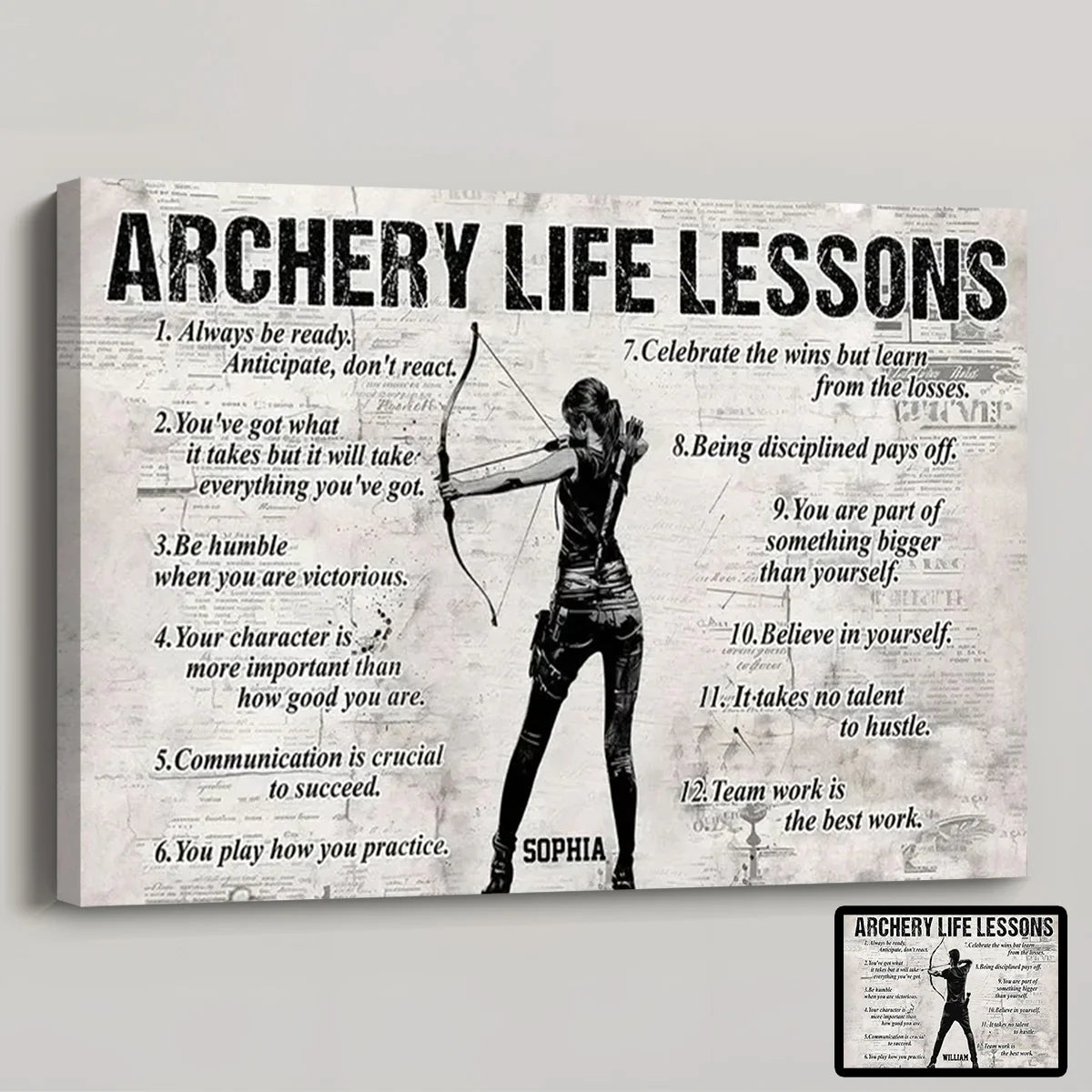 Personalized Archery Life Lessons Poster / Canvas - Gift For Archery Lovers
