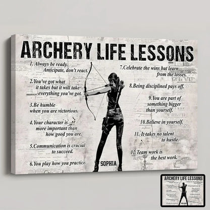 Personalized Archery Life Lessons Poster / Canvas - Gift For Archery Lovers