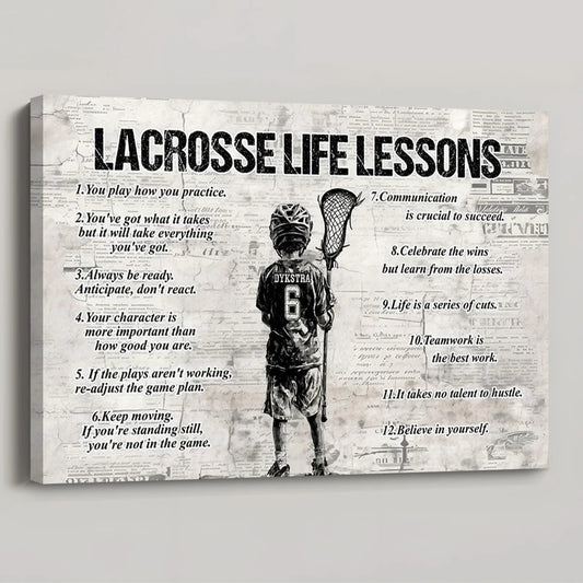Personalized Lacrosse Life Lessons Kid Poster / Canvas - Custom Gift For Lacrosse Lovers