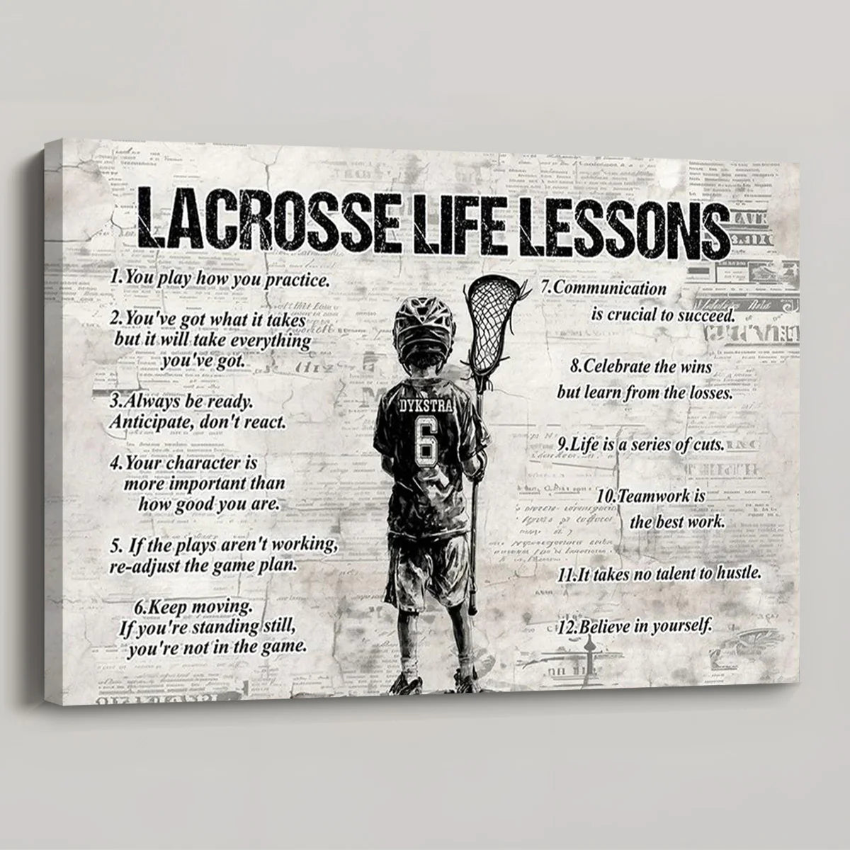 Personalized Lacrosse Life Lessons Kid Poster / Canvas - Custom Gift For Lacrosse Lovers
