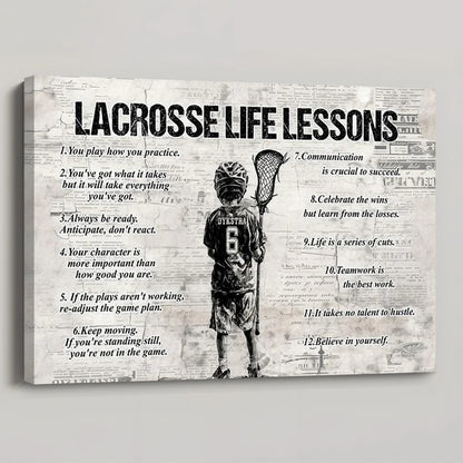 Personalized Lacrosse Life Lessons Kid Poster / Canvas - Custom Gift For Lacrosse Lovers