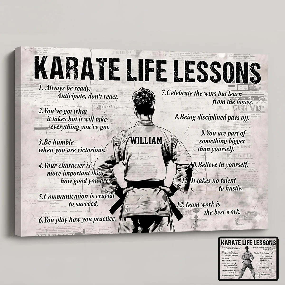 Personalized Karate Life Lessons Poster / Canvas - Gift For Karate Lovers