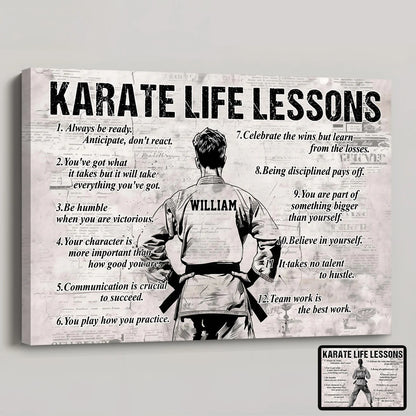 Personalized Karate Life Lessons Poster / Canvas - Gift For Karate Lovers