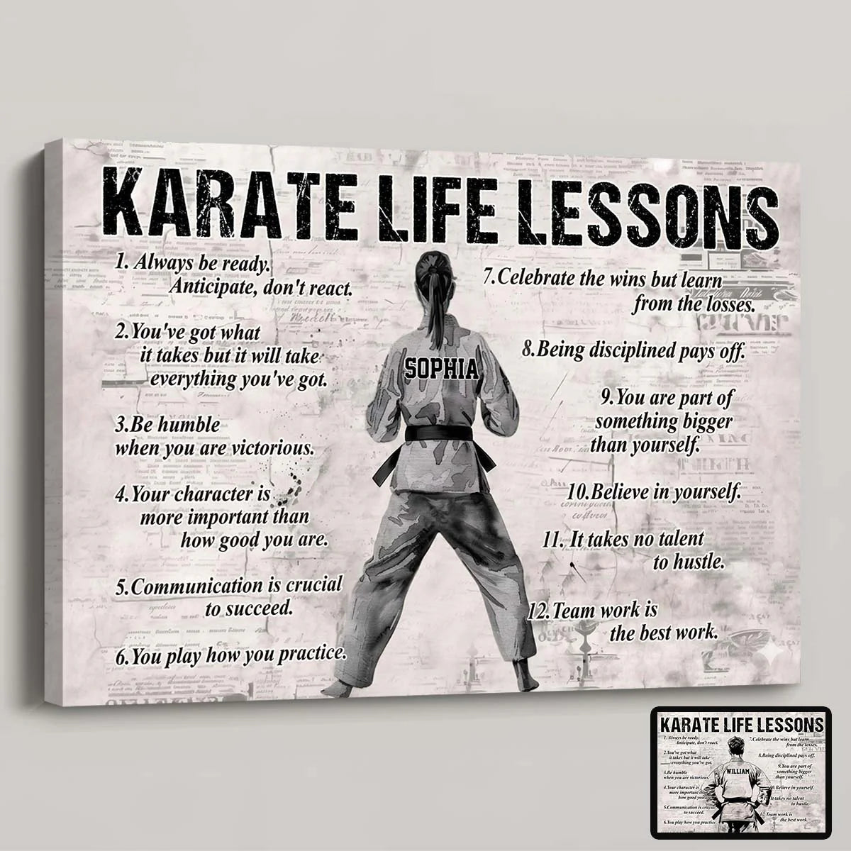 Personalized Karate Life Lessons Poster / Canvas - Gift For Karate Lovers