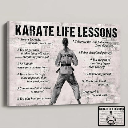 Personalized Karate Life Lessons Poster / Canvas - Gift For Karate Lovers