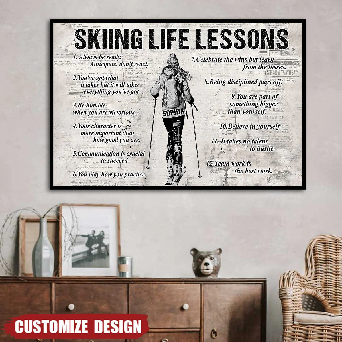 Personalized Skiing Life Lessons Poster / Canvas - Gift For Skiing Lovers