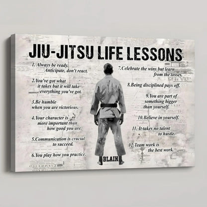 Personalized Jiu-Jitsu Life Lessons Poster / Canvas - Custom Gift For Jiu-Jitsu Lovers