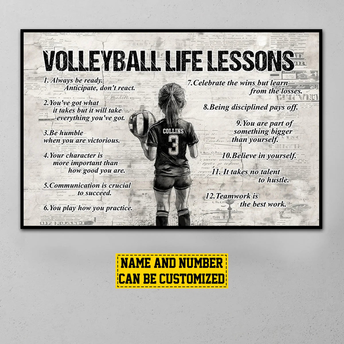 Personalized Volleyball Life Lessons Canvas / Poster - Gift for Girls & Volleyball Lovers