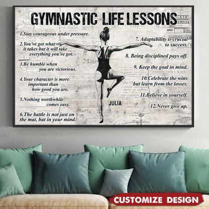 Personalized Gymnastics Life Lessons Girl Poster / Canvas - Gift for Gymnastics Lovers