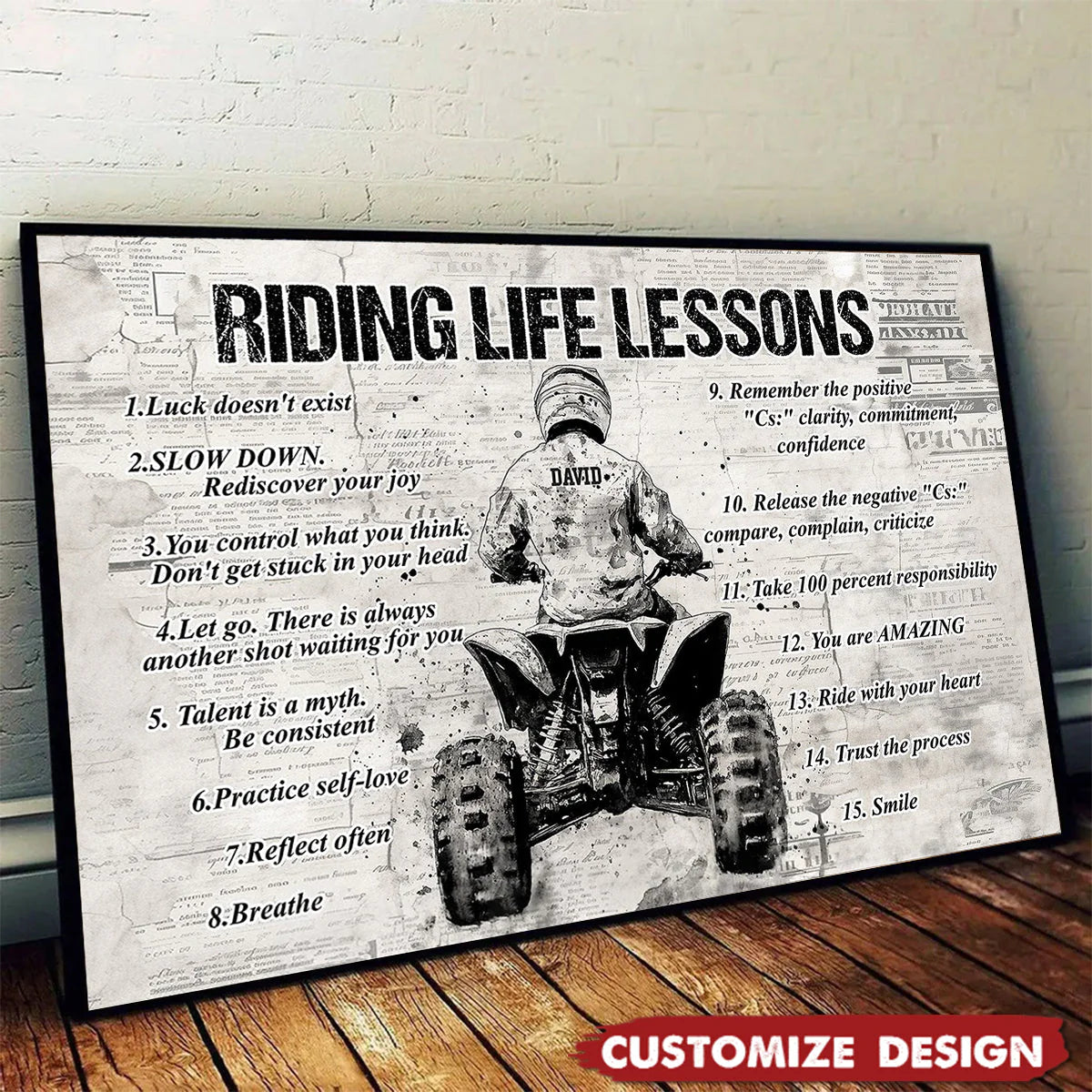 Personalized 4 Wheeler Riding Life Lessons Poster / Canvas - Gift For 4-Wheeler Riders