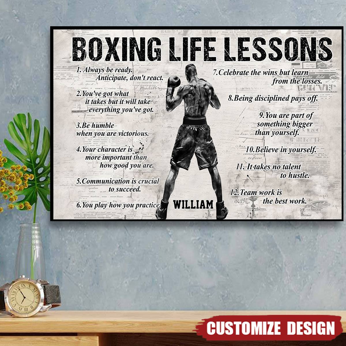 Personalized Boxing Life Lessons Poster / Canvas - Gift For Boxing Lovers