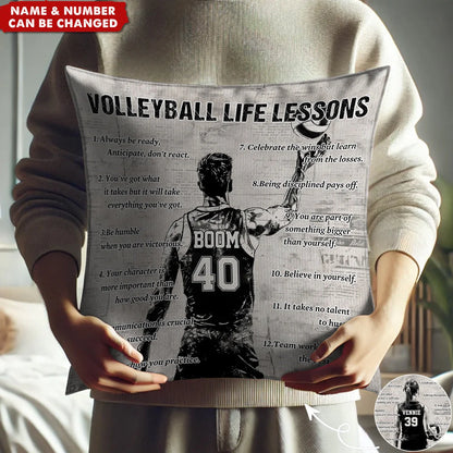 Personalized Volleyball Life Lessons Pillow - Custom Gift For Volleyball Lovers