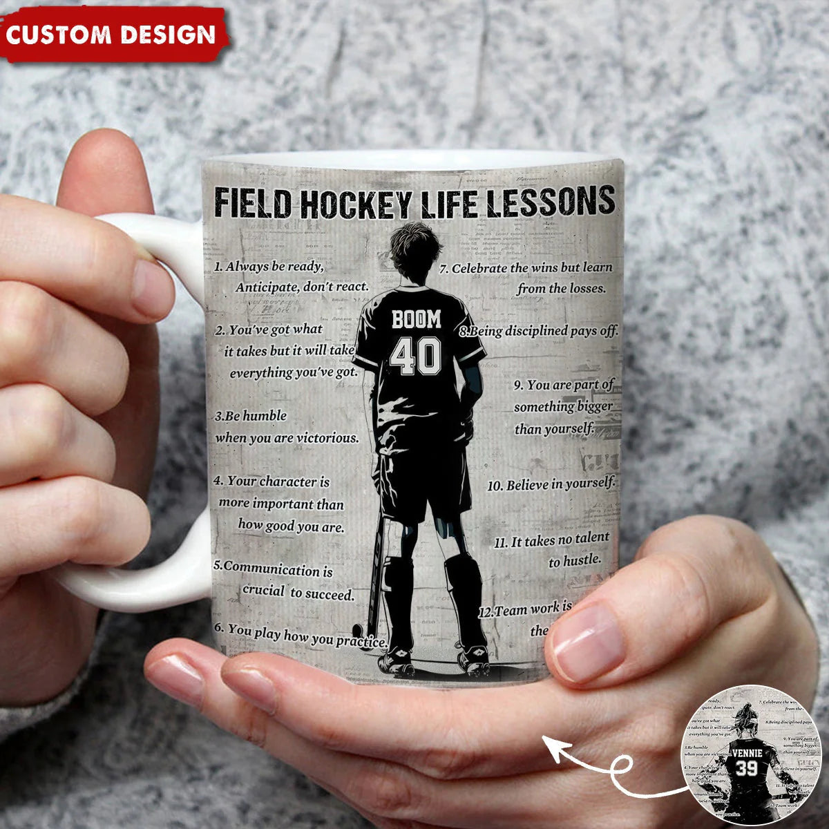 Personalized Field Hockey Life Lessons Mug - Custom Gift For Field Hockey Lovers