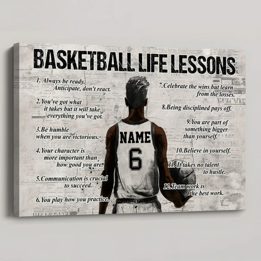 Basketball Life Lessons - Personalized Poster / Canvas (Multiple Skin Tones Available)