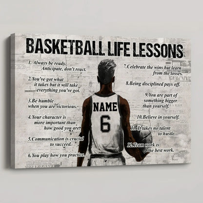 Basketball Life Lessons - Personalized Poster / Canvas (Multiple Skin Tones Available)