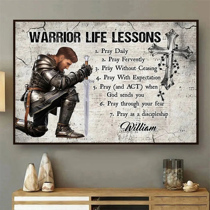 Warrior of God Life Lessons - Personalized Christian Poster / Canvas