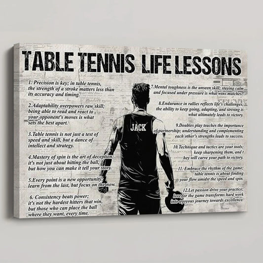 Personalized Table Tennis Life Lessons Poster / Canvas - Gift For Table Tennis Lovers