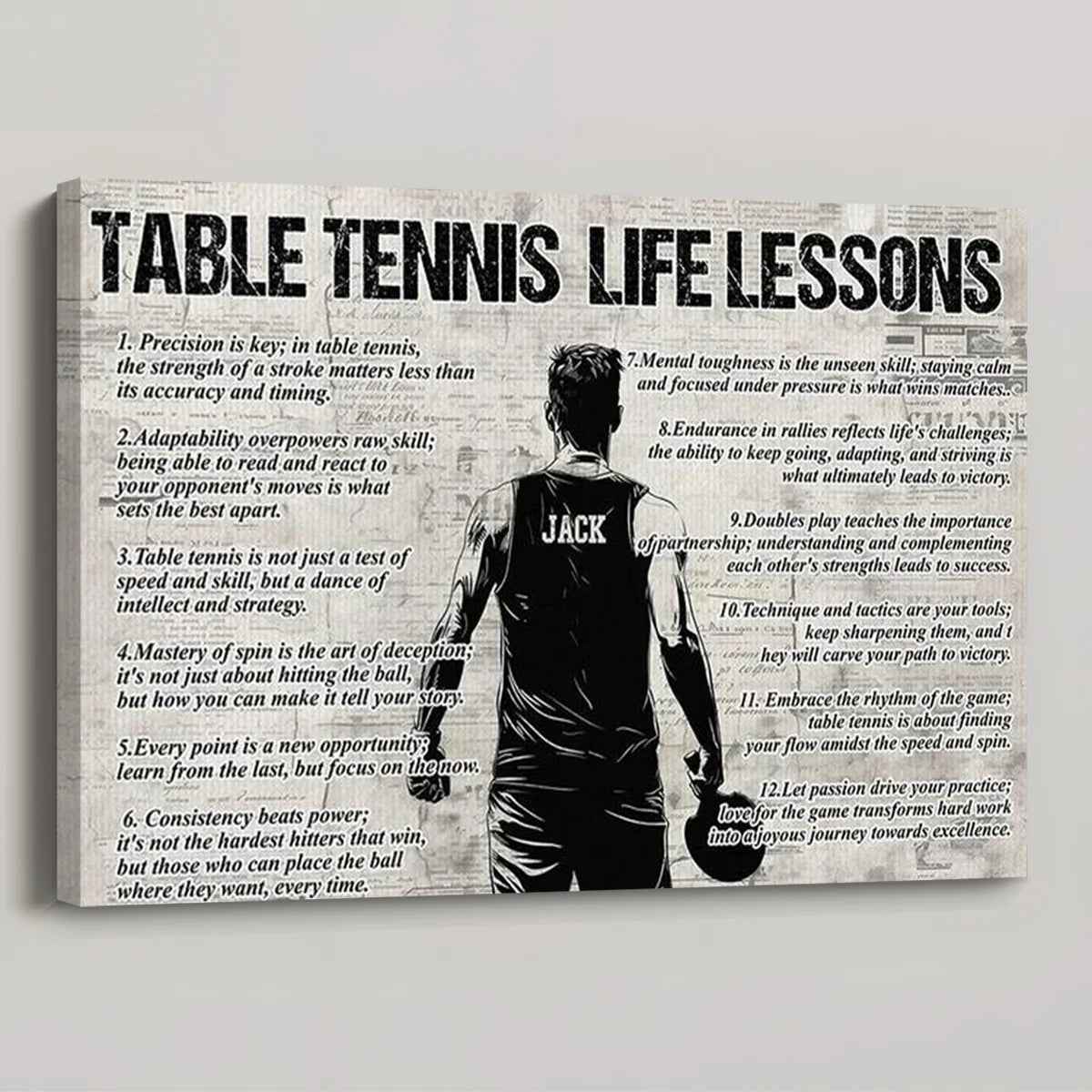 Personalized Table Tennis Life Lessons Poster / Canvas - Gift For Table Tennis Lovers