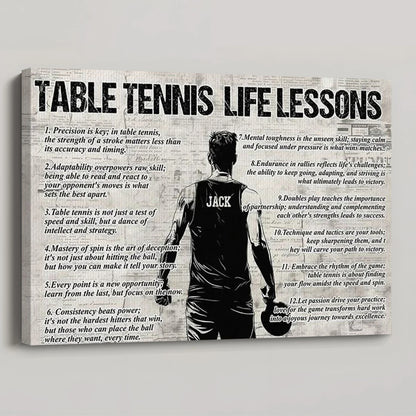 Personalized Table Tennis Life Lessons Poster / Canvas - Gift For Table Tennis Lovers