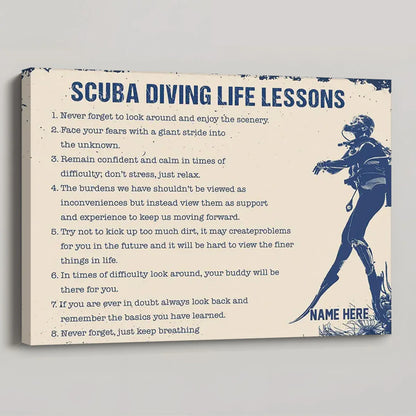 Personalized Scuba Diving Life Lessons Poster / Canvas - Gift For Diving Lovers