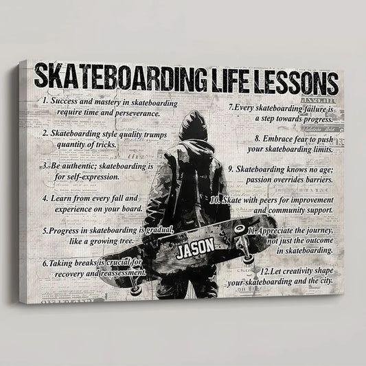 Personalized Skateboarding Life Lessons Poster / Canvas - Gift For Skateboarding Lovers