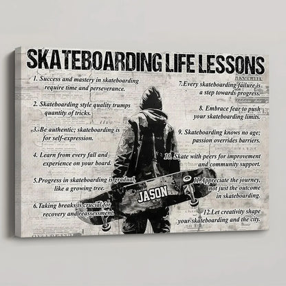 Personalized Skateboarding Life Lessons Poster / Canvas - Gift For Skateboarding Lovers