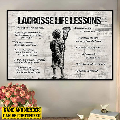 Personalized Lacrosse Life Lessons Kid Poster / Canvas - Custom Gift For Lacrosse Lovers