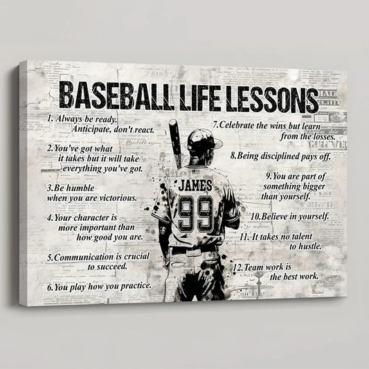 The Baseball Playbook for Life - Personalized Poster / Canvas