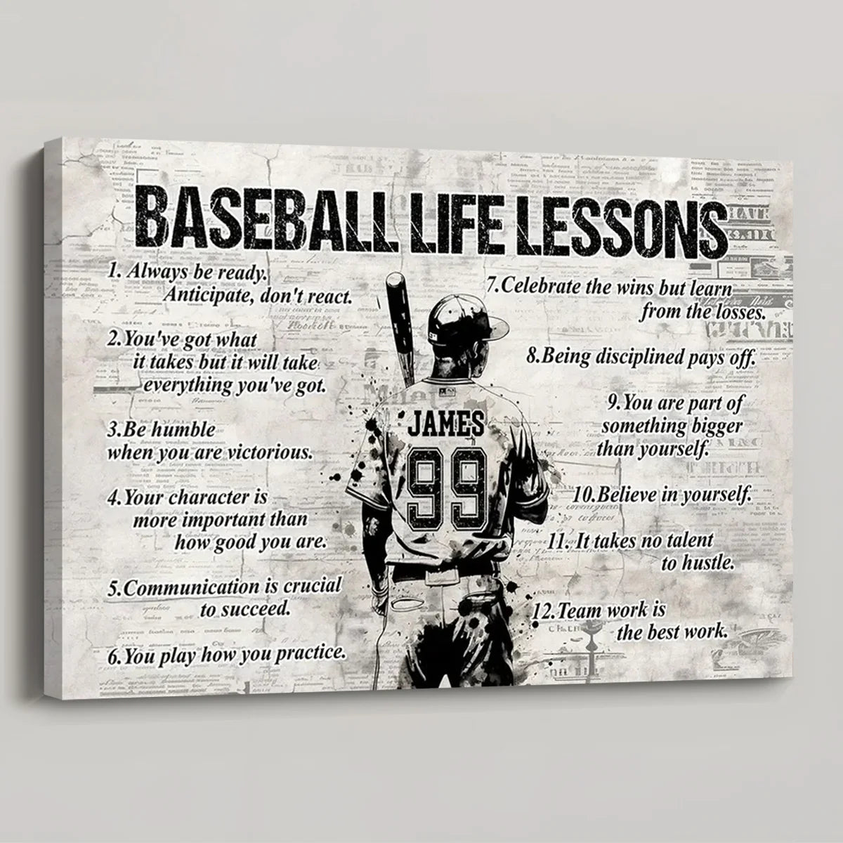 The Baseball Playbook for Life - Personalized Poster / Canvas