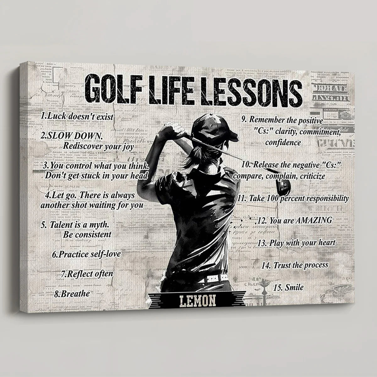 Personalized Golf Life Lessons Poster / Canvas - Custom Gift For Golf Lovers
