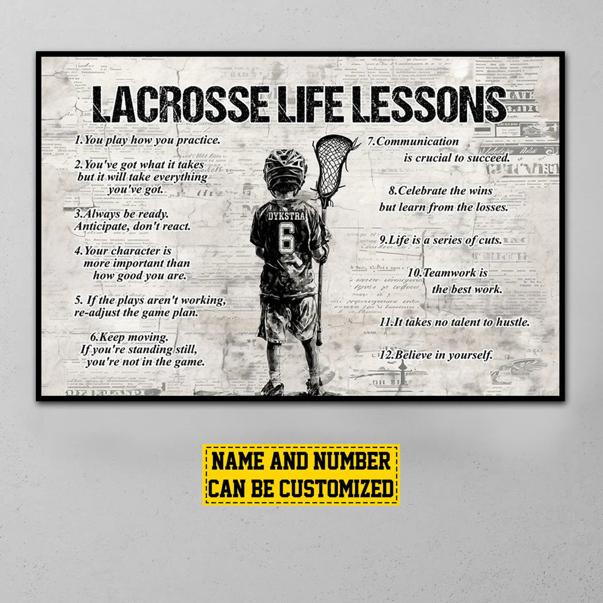 Personalized Lacrosse Life Lessons Kid Poster / Canvas - Custom Gift For Lacrosse Lovers