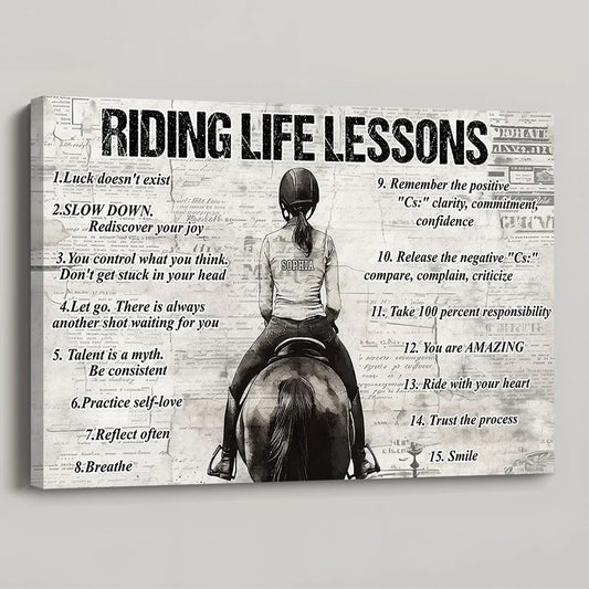 Personalized Riding Life Lessons Poster / Canvas - Gift For Horse Girl