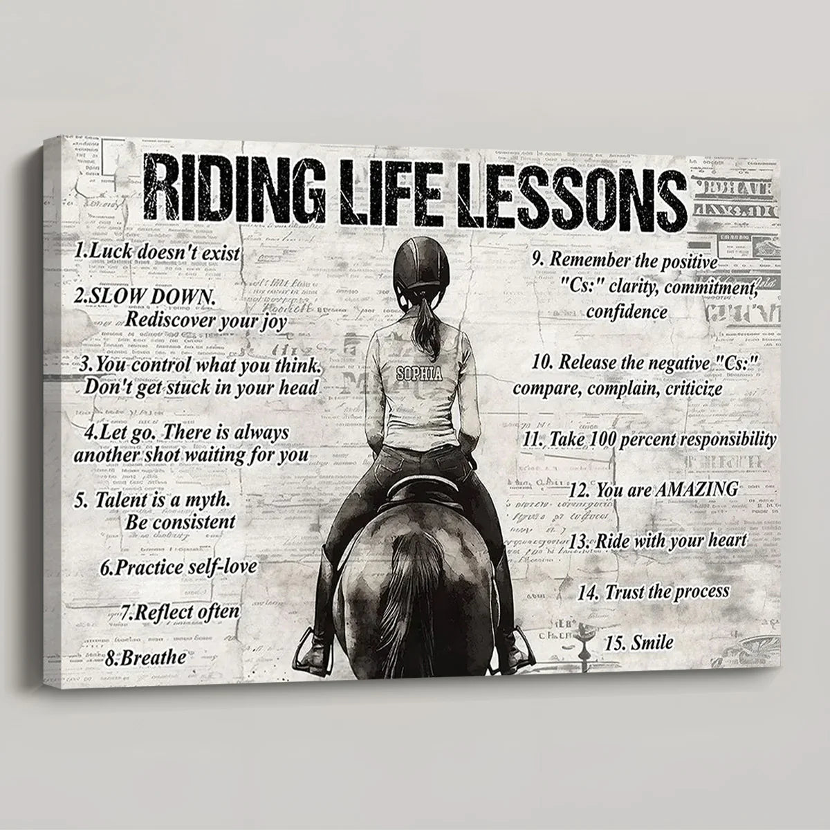 Personalized Riding Life Lessons Poster / Canvas - Gift For Horse Girl