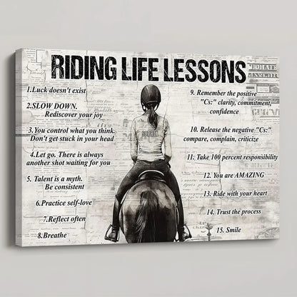 Personalized Riding Life Lessons Poster / Canvas - Gift For Horse Girl