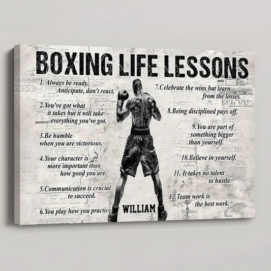 Personalized Boxing Life Lessons Poster / Canvas - Gift For Boxing Lovers