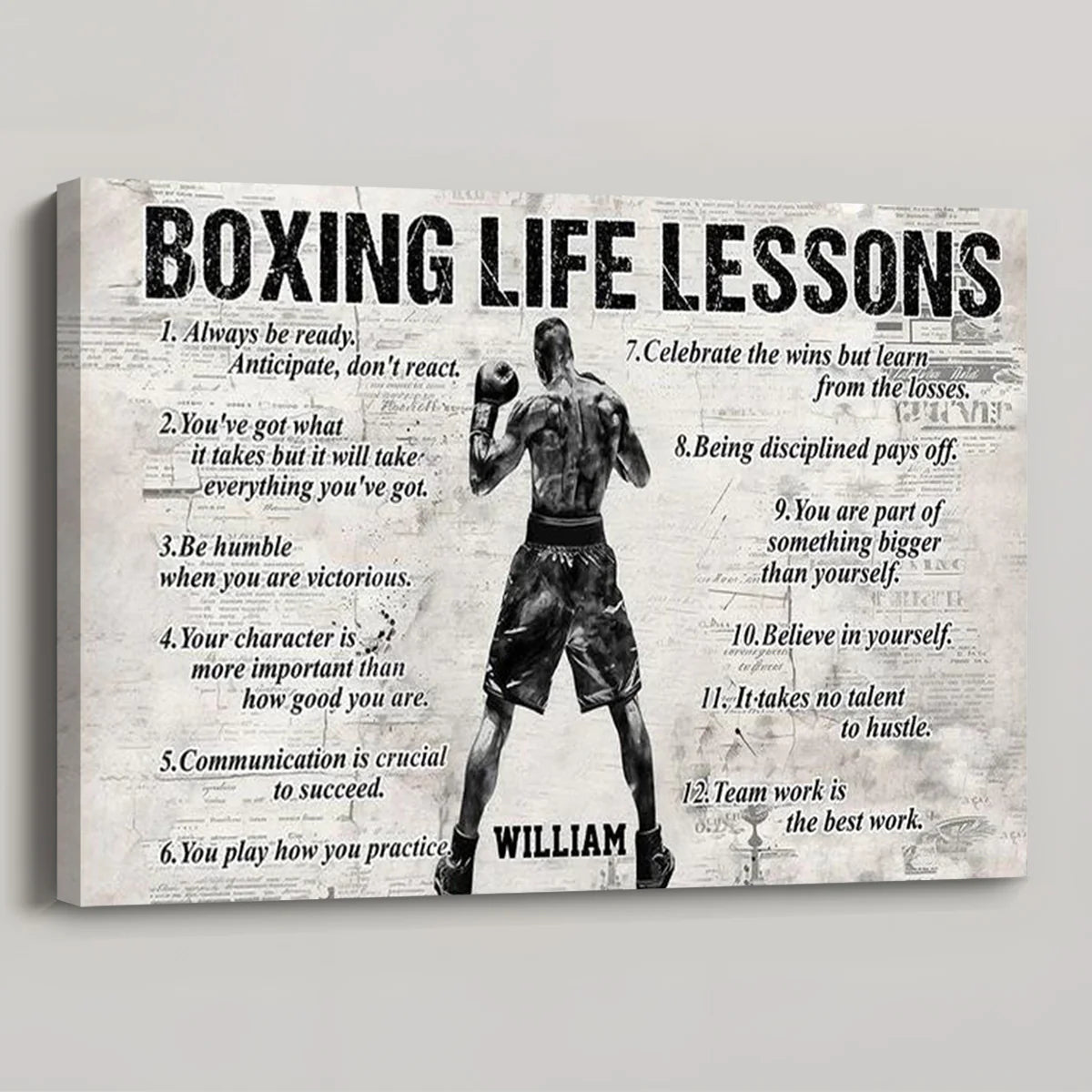 Personalized Boxing Life Lessons Poster / Canvas - Gift For Boxing Lovers