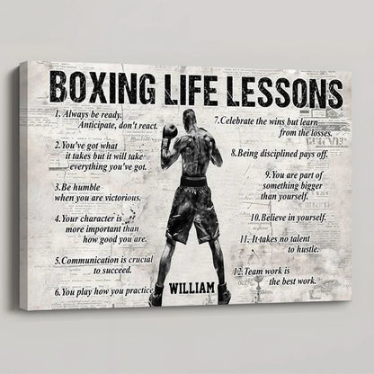 Personalized Boxing Life Lessons Poster / Canvas - Gift For Boxing Lovers
