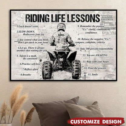 Personalized 4 Wheeler Riding Life Lessons Poster / Canvas - Gift For 4-Wheeler Riders