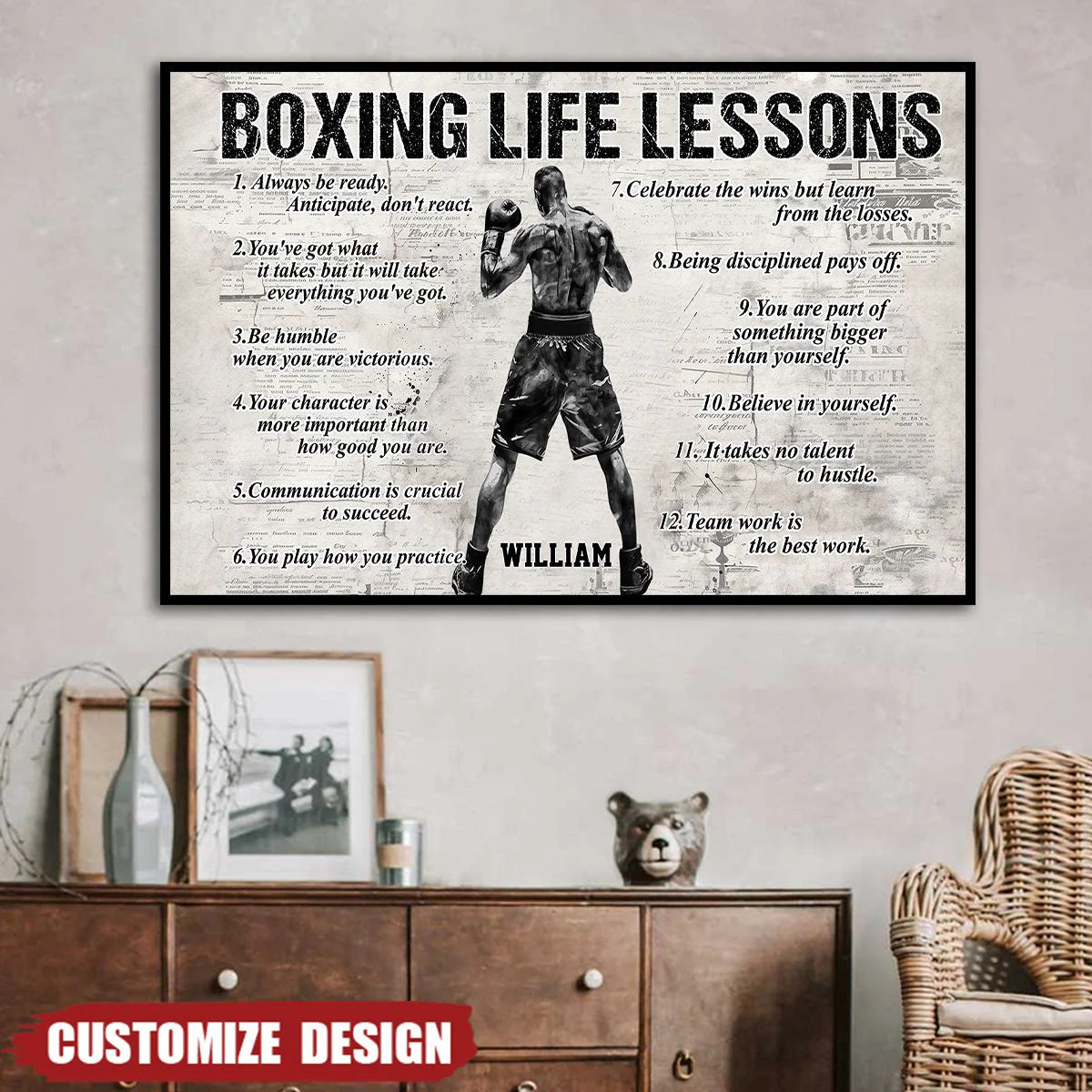 Personalized Boxing Life Lessons Poster / Canvas - Gift For Boxing Lovers