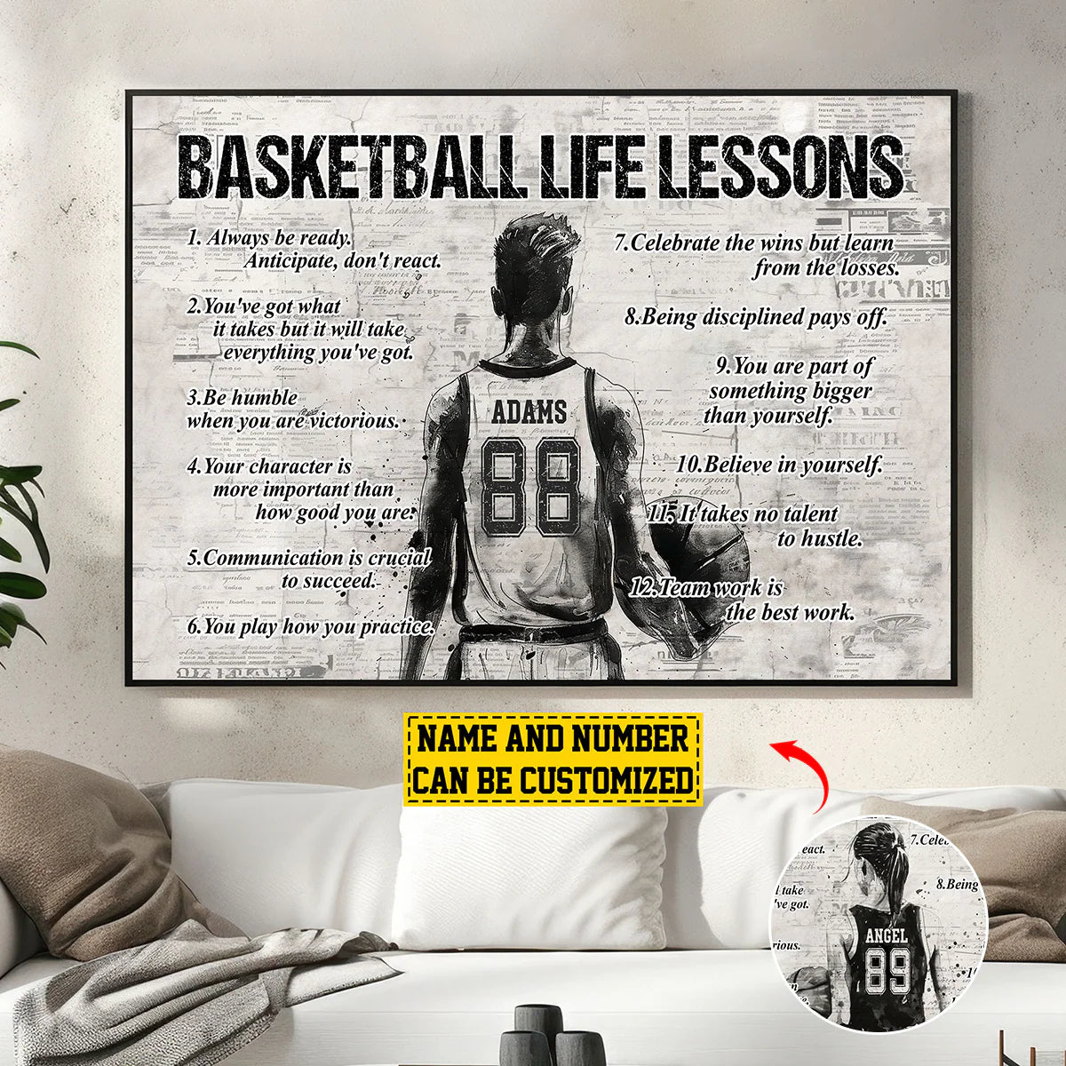 Basketball Life Lessons - Personalized Custom Poster / Canvas