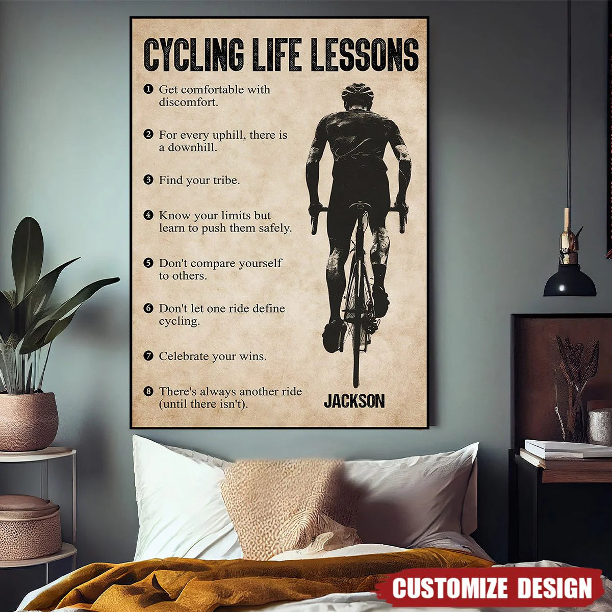 Personalized Cycling Life Lessons Poster / Canvas - Custom Gift For Cycling Lovers