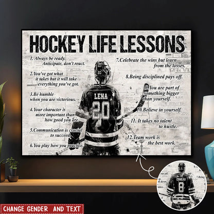Hockey Life Lessons - Personalized Custom Poster / Canvas