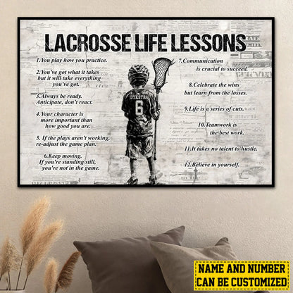 Personalized Lacrosse Life Lessons Kid Poster / Canvas - Custom Gift For Lacrosse Lovers