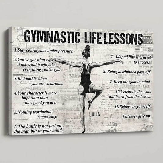 Personalized Gymnastics Life Lessons Girl Poster / Canvas - Gift for Gymnastics Lovers