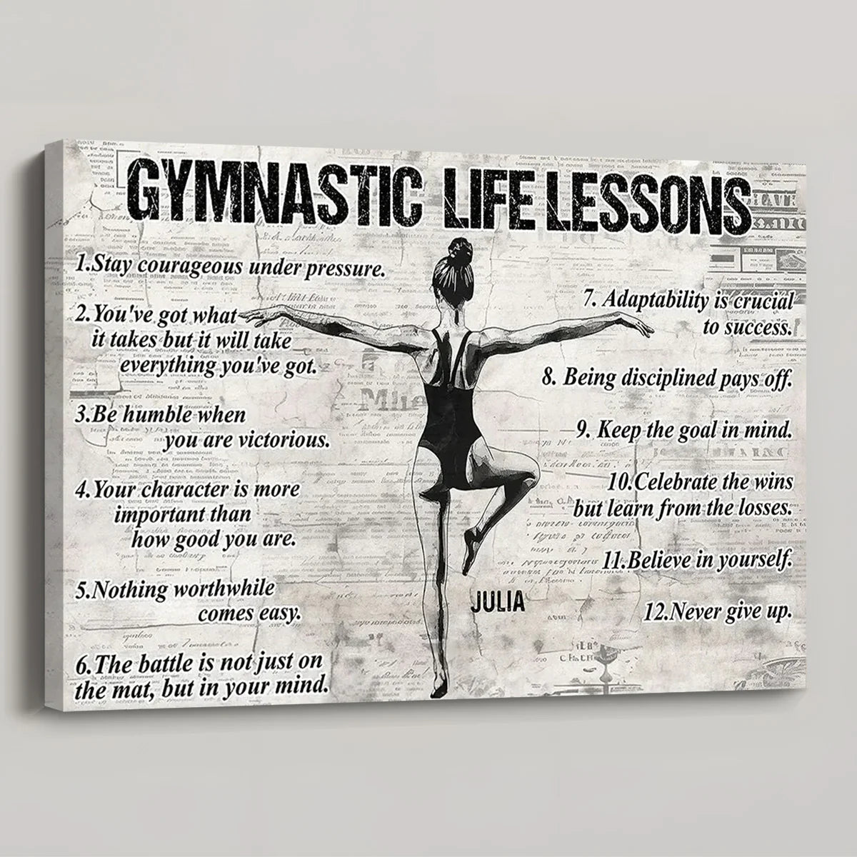 Personalized Gymnastics Life Lessons Girl Poster / Canvas - Gift for Gymnastics Lovers