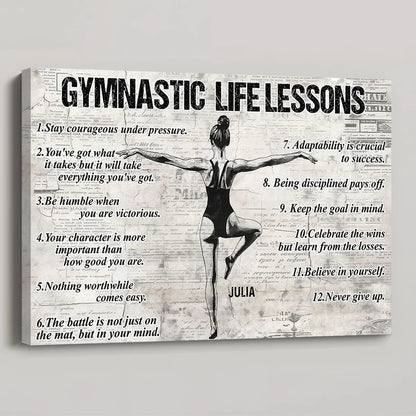 Personalized Gymnastics Life Lessons Girl Poster / Canvas - Gift for Gymnastics Lovers